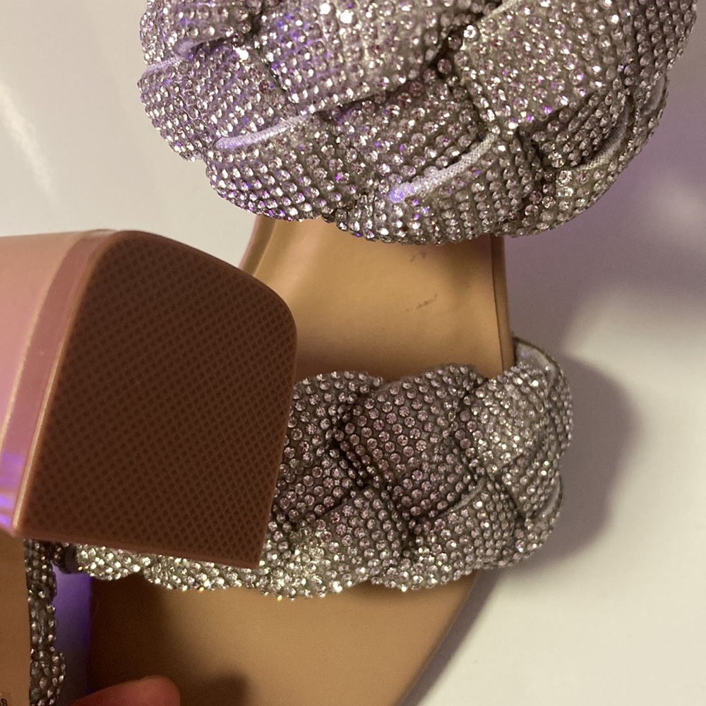 Steve Madden Rhinestone Braided Block Sandals - Picture 10 of 15